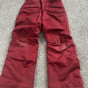 Patagonia Kids Burgundy Snow Pants Size 6-7.